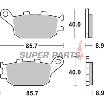 Τακάκια φρένων -BREMBO- 07HO36SP, Honda CB/CBF/CBR/CRF/NC/Shadow/VTR/VTX/Transalp, Kawasaki Versys/Z, Suzuki V-Strom/Bandit/GSR/GSX/SV, Yamaha FZ1/FZ6/FZ8/MT/XSR/R1/R6