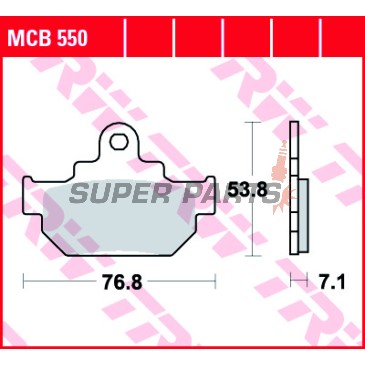 Τακάκια φρένων -TRW- MCB550, Maico 250/500 Cross-Enduro, Suzuki GZ Marauder 125/250, LS650 Savage, RM125, TU250X, VL Intruder 125/250LC (1985-2019)