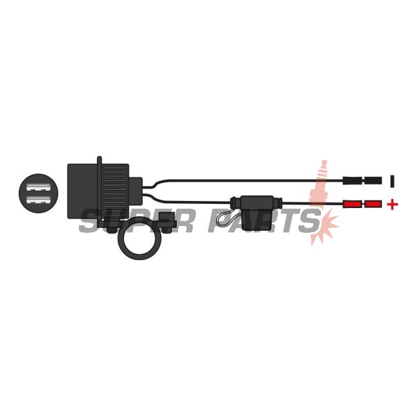 Αντάπτορας USB -OXFORD- με βάση τιμονιού 22mm - γενικής χρήσης