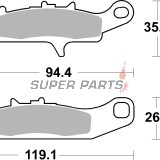 Τακάκια φρένων -BREMBO- 07KA25SD, Kawasaki KFX 450R, 700 (2004-2014), KVF 650 Brute Force, 700 Prairie (2002-2011), Suzuki LT-V 700 Twin Peaks (2004-2006)
