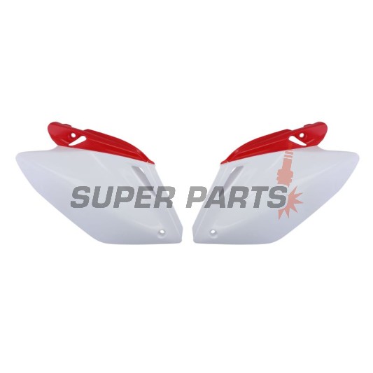 Πίσω πλαϊνά πλαστικά -POLISPORT- κόκκινο/λευκό, HONDA CRF 250 2004-2005