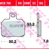 Τακάκια φρένων -TRW- MCB700, Aprilia ETV, RS, RSV, SL, Tuono; Benelli TNT, Tornado, TreK; Ducati 1098, 1198, 848, Monster, Multistrada, Panigale; KTM RC8, Super Duke; Moto Guzzi Breva, Nevada; Piaggio Beverly, X8, X9; Yamaha YP, VP, XQ