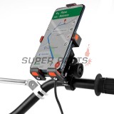Βάση τηλεφώνου -4 RIDE- με USB φορτιστής, αντικραδασμικό, 12-30mm στήριξη - universal