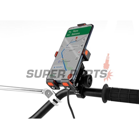 Βάση τηλεφώνου -4 RIDE- με USB φορτιστής, αντικραδασμικό, 12-30mm στήριξη - universal