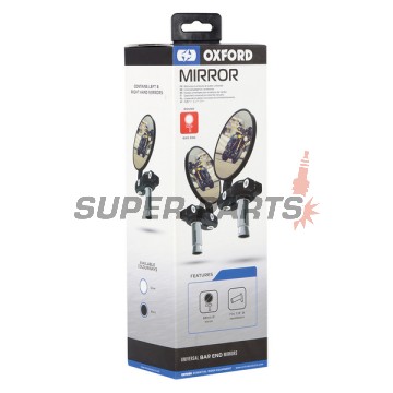 Καθρέφτες άκρων τιμονιού -OXFORD- Bar End Mirrors, μαύρα, σετ