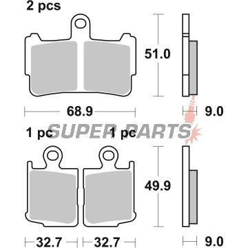 Τακάκια φρένων -BREMBO- 07HO37SA, Honda VFR 1200F/VFR 1200F DCT V4