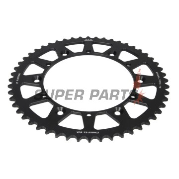 Πίσω γρανάζι -JT- JTA853,52BLK, 52 δόντια, μαύρο, αλουμινίου, Kreideler 170 170 2004-2006, Yamaha DT 200 1989-1995, IT 175 1980-1983, IT 200 1984-1986, IT 250 1981-1984, SR 500 1991-1999, TT 250 1989-2004, TT 350 1986-1992, TT 600 1983-1992, 1996-2003