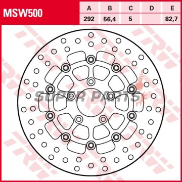 Δίσκος φρένου -TRW- MSW500, 292mm, Harley-Davidson Road King, Electra Glide, Softail, Dyna, Night Train, Road Glide, Sportster 883/1200 (1999-2020)