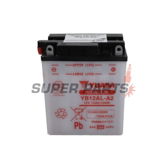 Μπαταρία -YUASA- YB12AL-A2+ELEKTROLI, 12.6Ah 12V