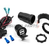 Αντάπτορας USB -4 RIDE- 12V, 2xUSB (3.1A), 2 pin, με βάση για τιμόνι 22mm - universal