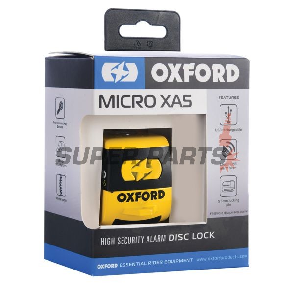 Κλειδαριά δισκόφρενου με συναγερμό -OXFORD- Micro XA5 5.5mm