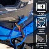 Κλειδαριά κράνους -OXFORD- Combi Zip Lock 470mm, μπλε