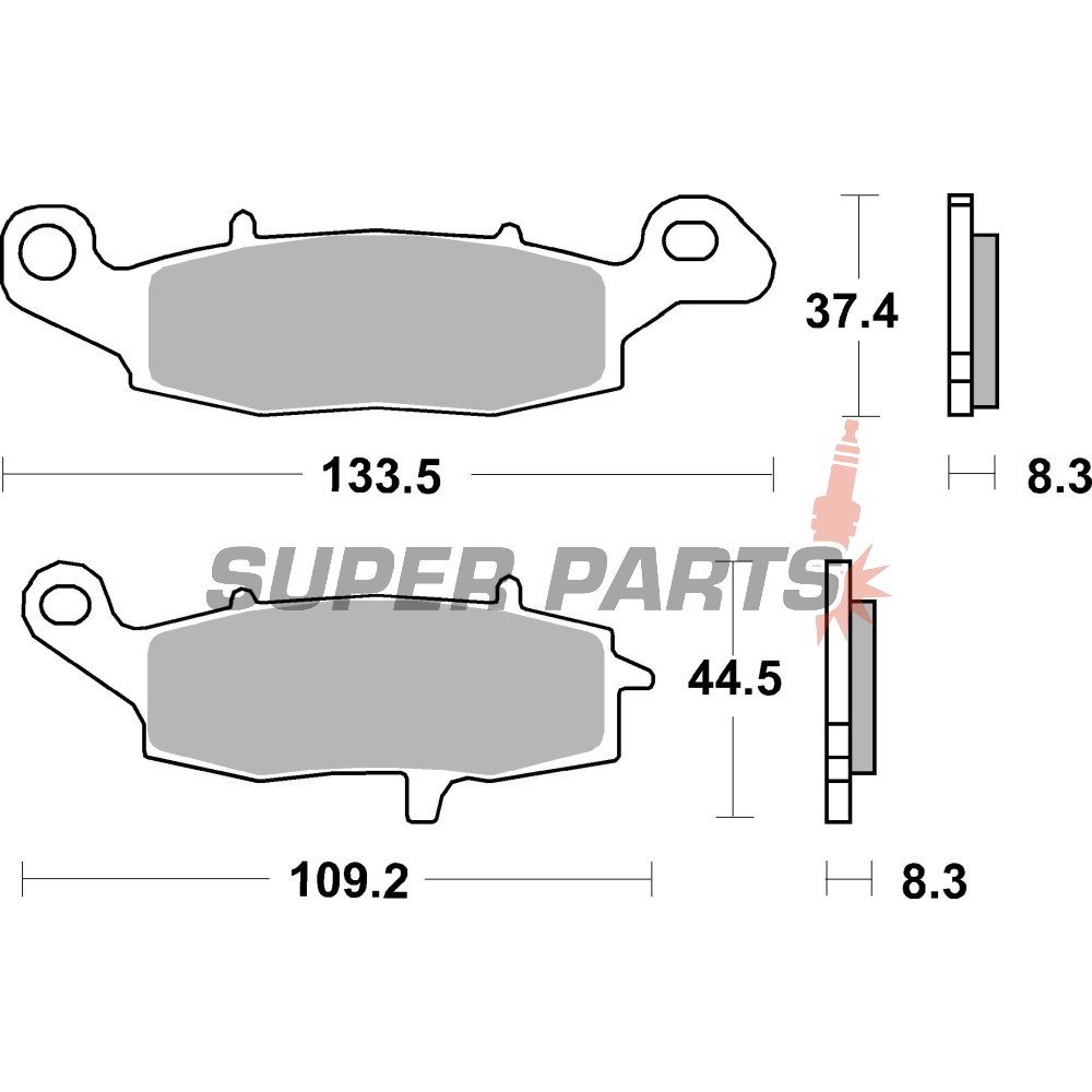 Τακάκια φρένων -BREMBO- 07KA19SA, Kawasaki ER-6F/ER-6N/KLE/KLR/VN/Z/ZR/ZR-7 650-1600, έτη 1996-2007 | Suzuki DL/GSF/GSX/RV/SV/VL 200-1500