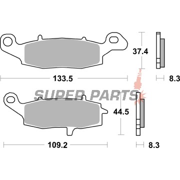 Τακάκια φρένων -BREMBO- 07KA19SA, Kawasaki ER-6F/ER-6N/KLE/KLR/VN/Z/ZR/ZR-7 650-1600, έτη 1996-2007 | Suzuki DL/GSF/GSX/RV/SV/VL 200-1500