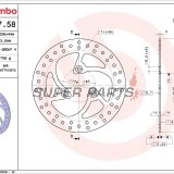 Δίσκος φρένου -BREMBO- 68B40758, Peugeot Elyseo 100/125/150, Elystar 125/150, Jet Force 125 (2003-2006)