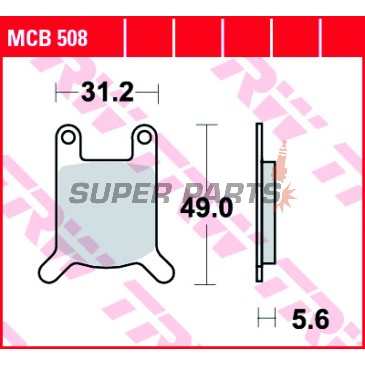 Τακάκια φρένων -TRW- MCB508, Beta MS50 Squirrel50 Fantic Strada Super Six 50 Garelli Ciclone 50N Hercules Lotus80SA Horex Rebell80 N/Sport/T Malaguti Chopper Fifty Grizzly LX RCW VA WC Puch Cobra GS GTL Imola Lido Maxi Mini Maxi Monza P1 Pionier Ranger TT