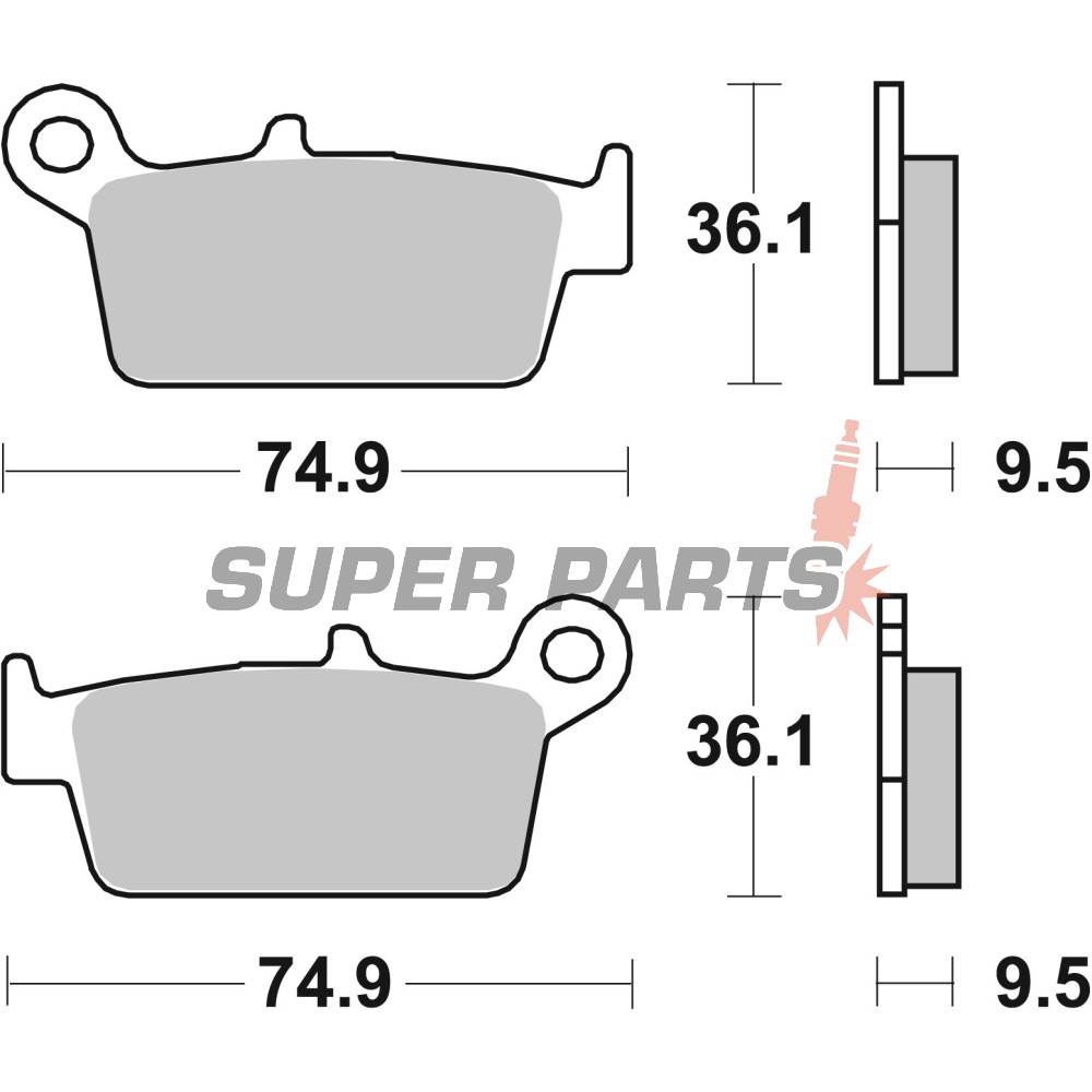 Τακάκια φρένων -BREMBO- 07HO26TT, Gas Gas EC/MC/FSE/FSR, Honda CR/CRF/XR, Kawasaki KLX/KX, Suzuki DR-Z/RM, TM EN/MX, Yamaha WR/YZ (1989-2022)