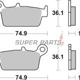 Τακάκια φρένων -BREMBO- 07HO26TT, Gas Gas EC/MC/FSE/FSR, Honda CR/CRF/XR, Kawasaki KLX/KX, Suzuki DR-Z/RM, TM EN/MX, Yamaha WR/YZ (1989-2022)