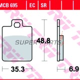 Τακάκια φρένων -TRW- MCB695, CPI GTR 50/125/200, Derbi Sonar 50/125/150, Gilera Runner 50/125/180FXR, Runner SP 50, Stalker 50, Peugeot Tweet 50RS, Piaggio/Vespa Fly 100, Zip 25/100 4T