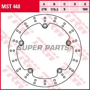 Δίσκος φρένου -TRW- MST448, 276mm, Honda VFR1200F V4/DCT/Crosstourer 1200X/Crosstourer SE (2010-2016)