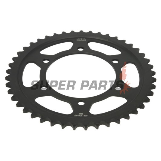 Πίσω γρανάζι -JT- JTR1876,45ZBK, 45 δόντια, μαύρο ψευδάργυρος, ατσάλινο, Suzuki GSX-R 1000 2017-2020, GSX-R 600 2011-2019, GSX-R 750 2011-2020, GSX-S 1000 2015-2018, GSX-S 750 2017-2018, Yamaha FJ-09 847 2015-2017, FZ-07 689 2015-2017, FZ-09 850 2014-2017