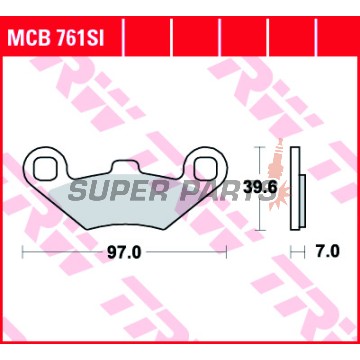 Τακάκια φρένων -TRW- MCB761SI, Polaris ATP, Hawkeye, Magnum, Predator, Scrambler, Sportsman, Trail Blazer/Boss, Xpedition, Xplorer 250-800 (1990-2015)