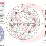 Δίσκος φρένου -BREMBO- 78B40863, Suzuki GSX-R 600/750/1000 (2008-2015)