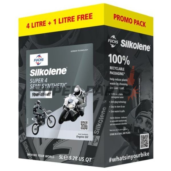 Λάδι κινητήρα -SILKOLENE- 10W40, ημισυνθετικό, 4L+1L CUBE