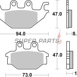Τακάκια φρένων -BREMBO- 07GR52SD, Adly 320S/320U, ATV 300 Sport (2007)