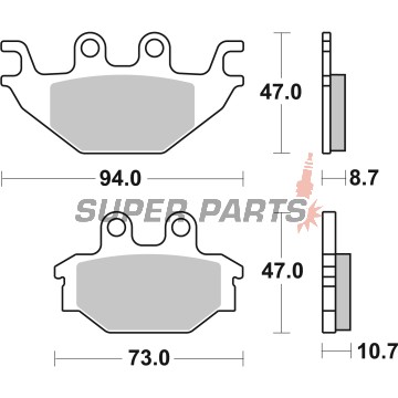 Τακάκια φρένων -BREMBO- 07GR52SD, Adly 320S/320U, ATV 300 Sport (2007)
