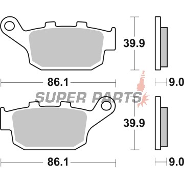 Τακάκια φρένων -BREMBO- 07HO53SP, Kawasaki Versys 650 ABS, Z800/Z900, ZX-9R Ninja