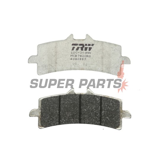 Τακάκια φρένων -TRW- MCB792CRQ, Ducati 848/1098/1198/1299, Hypermotard 1100, Monster 1200, Multistrada 1200/1260, Panigale 1199/1299, Streetfighter 1099, Husaberg FS 650, Husqvarna FS 450/Nuda 900, Kawasaki H2/ZX-10R/Z1000, KTM 450/690/990/1190/1290, Suzu