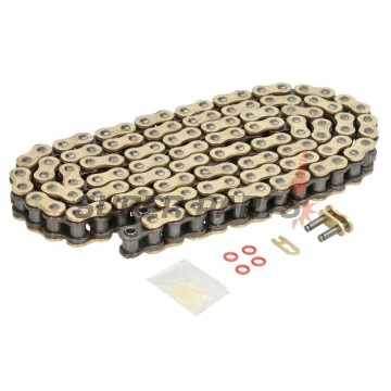 Αλυσίδα -JT- JTC428HROGB118SL, μέγεθος 428, 118 κρίκοι, O-Ring ενισχυμένη, χρυσή/μαύρη