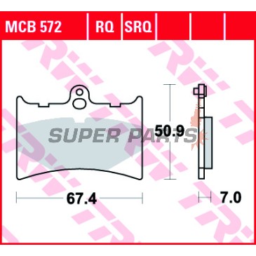 Τακάκια φρένων -TRW- MCB572, Honda CBR125R, XL125V Varadero, XLR125 (1993-2013)