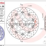 Δίσκος φρένου -BREMBO- 78B40826, Honda CB600F Hornet/Hornet S, Honda CBF600S (2000-2006)