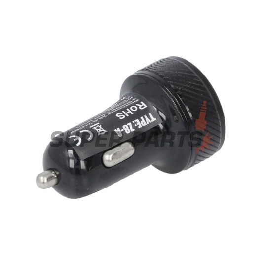 Αντάπτορας USB για αναπτήρα -4 RIDE- 12V, 2xUSB 3.0 + βολτόμετρο - universal