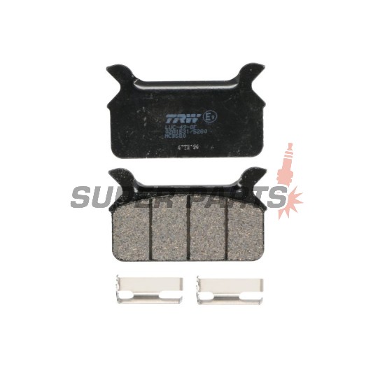 Τακάκια φρένων -TRW- MCB580, Harley-Davidson FLHR/FLHS/FLHT/FLHTC/FLST/FLT/FLTC/FLTR/FXDL 1340 + Honda CB125T/CB125T2 Twin (1978-1998)