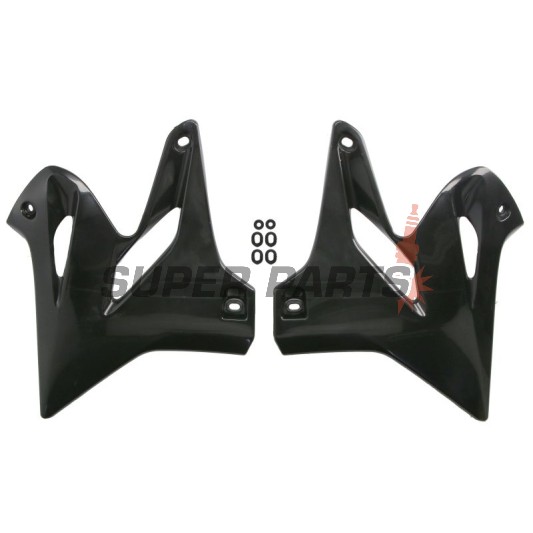Μπροστινά πλαϊνά πλαστικά -POLISPORT- μαύρα, YAMAHA YZ 125/250 2015-2021