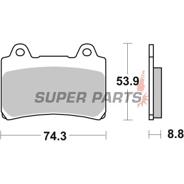 Τακάκια φρένων -BREMBO- 07YA3507, Yamaha FJ 1200/1200A ABS (1988-1994)/FZR 750RT Genesis (1987-1988)/TDM 850 (1996-2001)/XJ 900S Diversion (1995-2003)/XJR 1200 (1995-1998)/XVZ 1300 Royal Star/Venture/Tour Classic (1997-2001)
