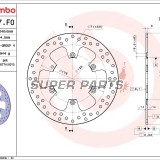 Δίσκος φρένου -BREMBO- 68B407F0, KTM Adventure 950 (2003-2005)/Duke 690 (2008-2011)/SM 690-990 (2007-2011)/Super Enduro 950 (2006-2008)/Supermoto 990 (2009)