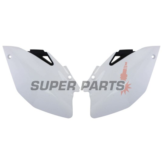 Πίσω πλαϊνά πλαστικά -POLISPORT- μαύρο/λευκό, YAMAHA YZ 250/450 2006-2009
