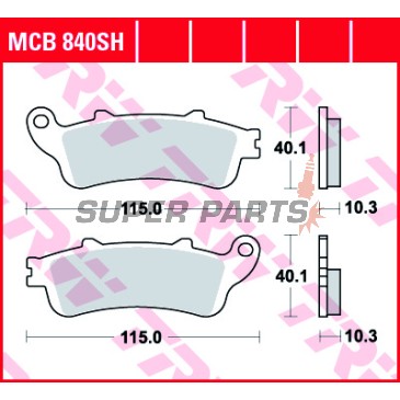 Τακάκια φρένων -TRW- MCB840SH, Honda GL1800 Gold Wing/Goldwing ABS/F6B/F6C Valkyrie (2001-2017)