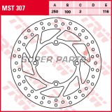 Δίσκος φρένου -TRW- MST307, 250mm, Kawasaki KDX200/220 (1986-2003)/KLX250 (2009-2013)/KX125/250/250F/250R (2003-2018)/KXE250 (2003-2006)/Suzuki DR125SM (2008-2013)/RM-Z250 (2004-2006)