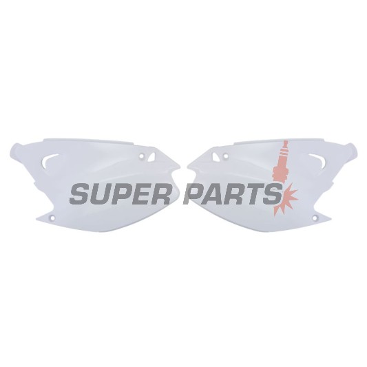 Πίσω πλαϊνά πλαστικά -POLISPORT- λευκά, KAWASAKI KX 125/250 2003-2008