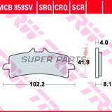 Τακάκια φρένων -TRW- MCB858CRQ, Aprilia RSV4 1000, BMW S1000RR HP4, Ducati Panigale 1199/1299, Kawasaki H2 & ZX-10R, KTM RC8 1190 & Super Duke 1290, MV Agusta F4/F3, Suzuki Hayabusa & GSX-R 1000, Triumph Daytona 675 & Speed Triple 1050