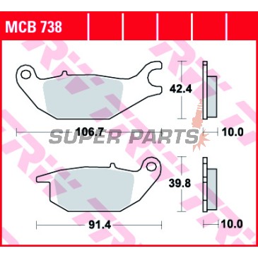 Τακάκια φρένων -TRW- MCB738, Honda CBR125R, XL125V Varadero, XLR125 (1993-2013)
