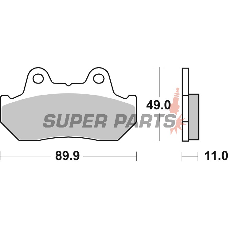 Τακάκια φρένων -BREMBO- 07HO10SP, Honda CB/CBR/CBX/CM/CMX/CX/FT/GB/GL/NS/NSR/NV/VF/VFR/VT/XBR/XL/XLV 250-1500cc (1979-2016)