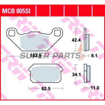 Τακάκια φρένων -TRW- MCB805SI, Adly ATV 300/320/500 Sport/S/U, PGO Bugrider 200/250 (2005-2008)