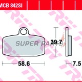 Τακάκια φρένων -TRW- MCB842SI, Husqvarna TC85 (2014-2020), KTM Freeride 250R/350/350E (2012-2017), KTM SX85/85BW (2012-2020), KTM SXS85 (2013-2014)