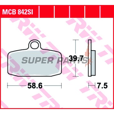 Τακάκια φρένων -TRW- MCB842SI, Husqvarna TC85 (2014-2020), KTM Freeride 250R/350/350E (2012-2017), KTM SX85/85BW (2012-2020), KTM SXS85 (2013-2014)